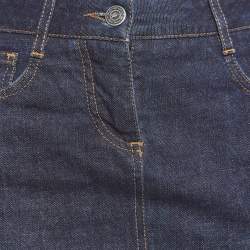 Etro Blue Embroidered Denim Mini Skirt S