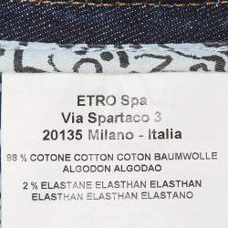 Etro Blue Embroidered Denim Mini Skirt S