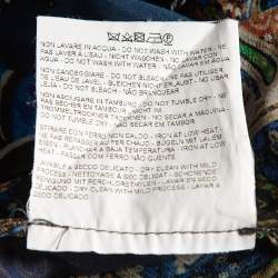 Pre Owned Etro Blue Printed Silk Flared Maxi Skirt M