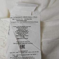 Etro White Linen Lace Trim Detail Top S