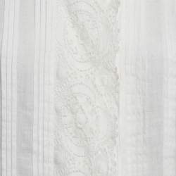 Etro White Linen Lace Trim Detail Top S
