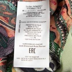 Etro Green Printed Silk Flared Maxi Dress M