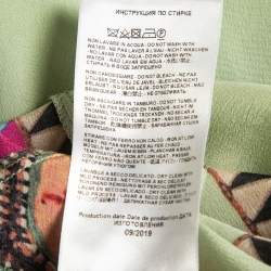 Etro Green Printed Silk Flared Maxi Dress M
