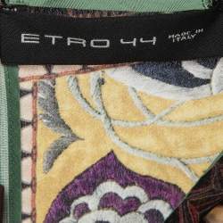 Etro Green Printed Silk Flared Maxi Dress M