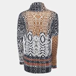 Pre Owned Etro Multicolor Silk & Wool Knit Turtle Neck Sweater M