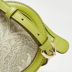 Etro Green/Grey Paisley Coated Canvas and Python Embossed Crossbody Bag