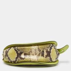 Etro Green/Grey Paisley Coated Canvas and Python Embossed Crossbody Bag