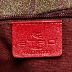 Etro Brown Paisley Print Coated Canvas Backpack   