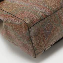 Etro Brown Paisley Print Coated Canvas Backpack   