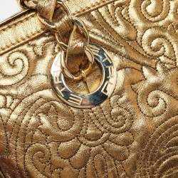 Etro Gold Paisley Embossed Leather Chain Tote