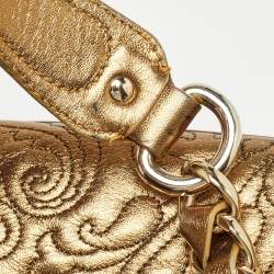 Etro Gold Paisley Embossed Leather Chain Tote