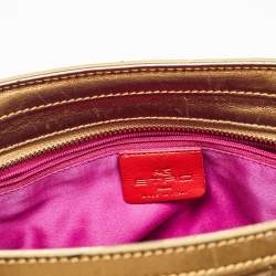 Etro Gold Paisley Embossed Leather Chain Tote