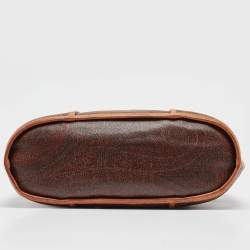 Pre Owned Etro Brown Paisley Printed Coated Canvas and Leather Tote