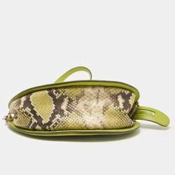 Etro Green/Grey Paisley Coated Canvas and Python Embossed Crossbody Bag