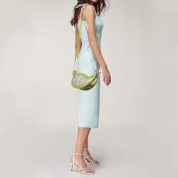 Etro Green/Grey Paisley Coated Canvas and Python Embossed Crossbody Bag