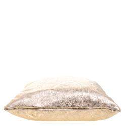 Pre Owned Etro Metallic Gold Paisley Embossed Leather Tote