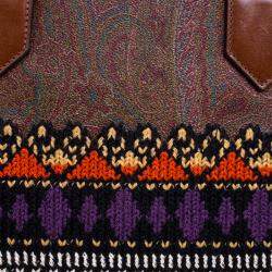 Pre Owned Etro Multicolor Paisley Printed Coated Canvas Crochet Detail Satchel