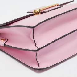 Etro Pink Leather Fold-Over Shoulder Bag