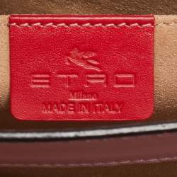 Etro Pink Leather Fold-Over Shoulder Bag