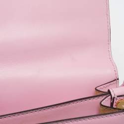 Etro Pink Leather Fold-Over Shoulder Bag