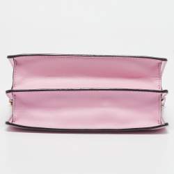 Etro Pink Leather Fold-Over Shoulder Bag
