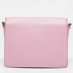 Etro Pink Leather Fold-Over Shoulder Bag