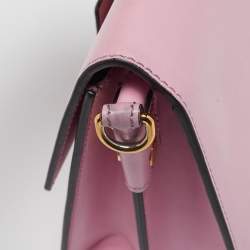 Etro Pink Leather Fold-Over Shoulder Bag