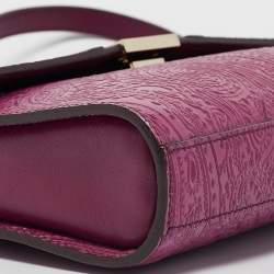 Etro Magenta Paisley Embossed Leather Shoulder Bag