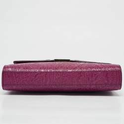 Etro Magenta Paisley Embossed Leather Shoulder Bag