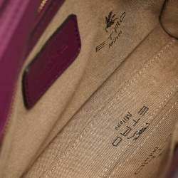 Etro Magenta Paisley Embossed Leather Shoulder Bag