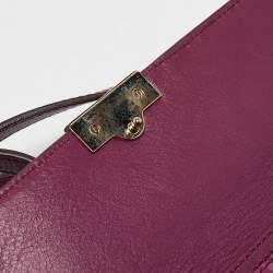 Etro Magenta Paisley Embossed Leather Shoulder Bag