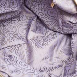 Etro White/Brown Leather Ruffle Zip Satchel