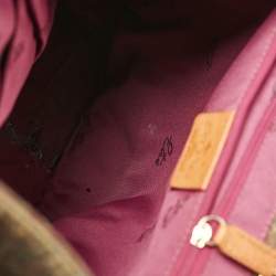 Etro Orange Paisley Print Coated Canvas and Leather Drawstring Backpack