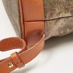 Etro Orange Paisley Print Coated Canvas and Leather Drawstring Backpack