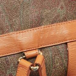 Etro Orange Paisley Print Coated Canvas and Leather Drawstring Backpack