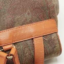 Etro Orange Paisley Print Coated Canvas and Leather Drawstring Backpack