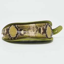 Etro Green/Grey Paisley Coated Canvas and Python Embossed Crossbody Bag