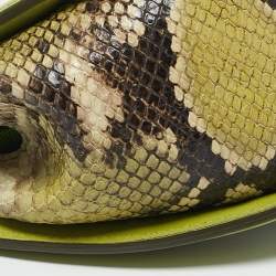Etro Green/Grey Paisley Coated Canvas and Python Embossed Crossbody Bag