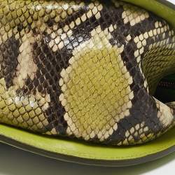 Etro Green/Grey Paisley Coated Canvas and Python Embossed Crossbody Bag