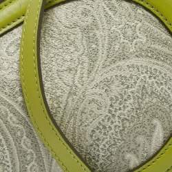 Etro Green/Grey Paisley Coated Canvas and Python Embossed Crossbody Bag