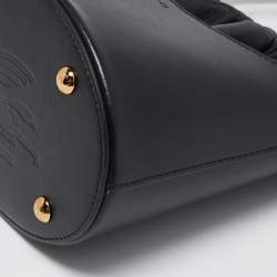 Pre Owned Etro Black Leather Mini Saturno Bucket Bag