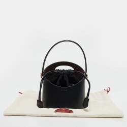 Pre Owned Etro Black Leather Mini Saturno Bucket Bag