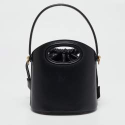 Pre Owned Etro Black Leather Mini Saturno Bucket Bag