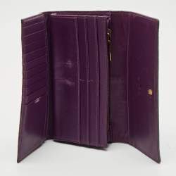 Pre Owned Etro Multicolor/Paisley Coated Canvas and Croc Embossed Logo Continental Wallet