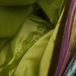 Etro Multicolor Paisley Print Coated Canvas and Croc Embossed Leather Tote