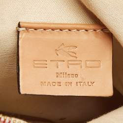 Etro Red Braided Woven Leather Tote