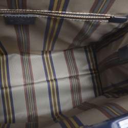 Pre Owned Etro Multicolor Logo Embroidered Velvet and Rubber Trotter Frame Tote