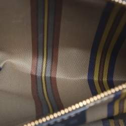 Pre Owned Etro Multicolor Logo Embroidered Velvet and Rubber Trotter Frame Tote