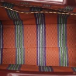 Pre Owned Etro Brown Paisley Print Coated Canvas Mini Love Trotter Tote