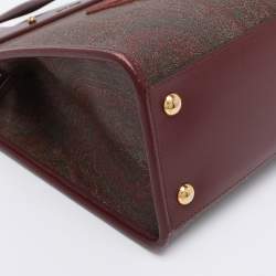 Pre Owned Etro Brown Paisley Print Coated Canvas Mini Love Trotter Tote